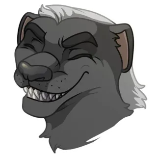 😁 animal, ratel, dessin animé, mammifère, illustration whatsapp sticker