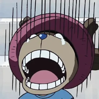 😭 Tony Tony Chopper One Piece Anime, One Piece, Chopper, Chorando, Desenho animado telegram sticker