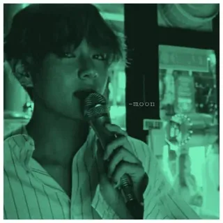 💜 moon man, singing, microphone, music, person, performance, portrait, monochrome telegram sticker