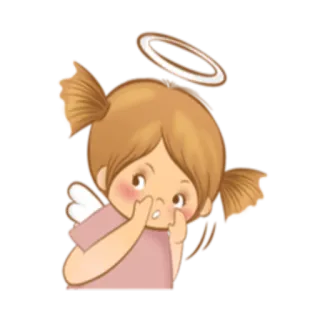 🗣 Engel, Heiligenschein, Flügel, süß, Cartoon whatsapp sticker