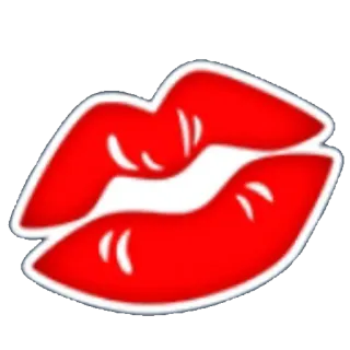 💋 입술, 키스, 빨강, 입, 만화, 이모티콘, 표정 telegram sticker