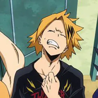 😩 Denki Kaminari My Hero Academia THUNDER denki kaminari, my hero academia, anime, manga, character, thunder telegram sticker