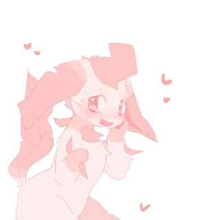 ❣ mignon, animal, rose, coeurs, kawaii, dessin animé telegram sticker