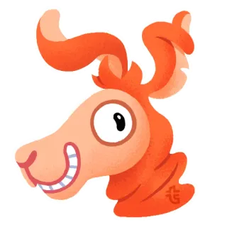 😜 makhluk, oranye, hewan, kartun, unik, stiker telegram sticker