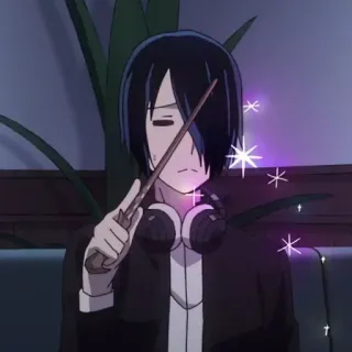 🪄 Ishigami Yu Kaguya-sama: Love Is War 애니메이션, 이시가미, 유, 카구야님, 러브 이즈 워, 지팡이, 마법 whatsapp sticker