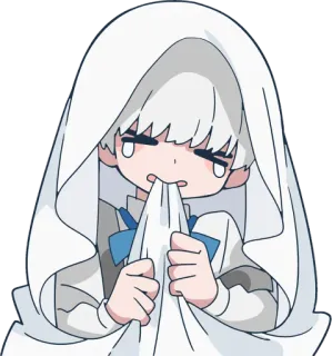 😣 Anime, Dibujos animados, Llorando, Triste, Manga, Pelo blanco, Hoja telegram sticker