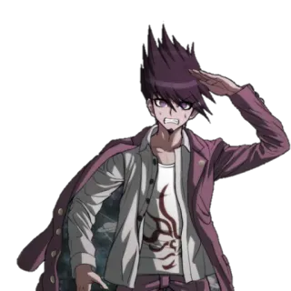 😨 Kaito Momota Danganronpa V3: Killing Harmony anime, gra, Kaito, Momota, Danganronpa, postać, fioletowe włosy whatsapp sticker