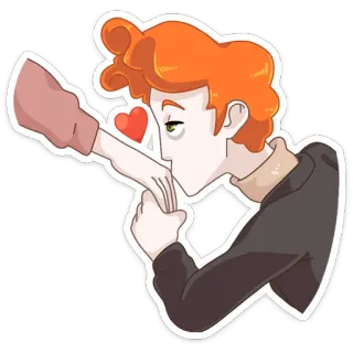😘 romance, amor, beijo, mão, desenho animado, afeição telegram sticker