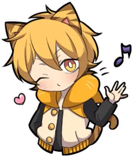 😘 네코미미소년, 애니메이션, 귀여운, 귀여운, 스티커, 만화, 캐릭터 telegram sticker