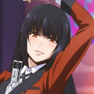♣️ Yumeko Jabami Kakegurui anime, manga, gambling, school uniform, Yumeko Jabami, Kakegurui telegram sticker