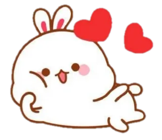 🍼 coelho, fofo, animal, desenho animado, coração, amor telegram sticker