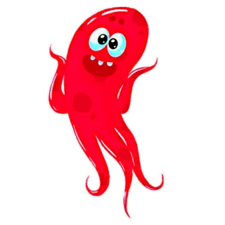 😄 cartoon, red, monster, cute, happy, eyes telegram sticker