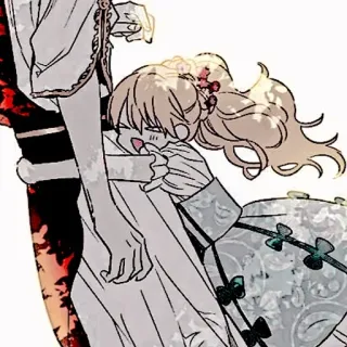 🍼 动漫, 卡通, 女孩, 拥抱 whatsapp sticker
