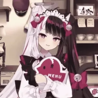 🎩 MENU Anime, Katmeisje, Maid, Menu telegram sticker