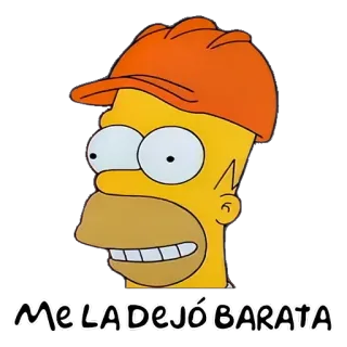 😄 Homer Simpson The Simpsons ME LA DEJÓ BARATA homer simpson, i simpson, cartone animato, costruzione, divertente, meme telegram sticker