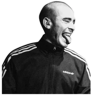 😈 homem, pessoa, língua, Adidas, fato de treino telegram sticker