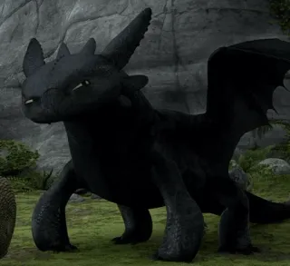 📍 Toothless How to Train Your Dragon Drache, Tier, Schwarz, Süß, Nachtschatten, Fantasy telegram sticker