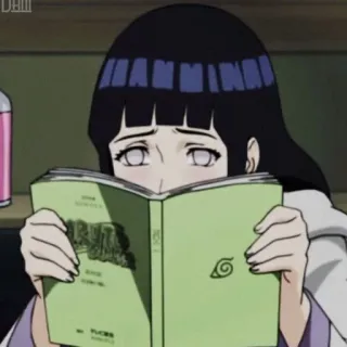 💜 Hinata Hyuga Naruto Anime, Lettura, Ninja, Libro, Carino telegram sticker
