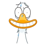 🦢 canard, dessin animé, animal, drôle, bande dessinée whatsapp sticker