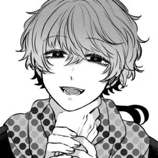 🌟 Anime, Manga, Chłopak, Portret, Uśmiech, Kreskówka, Postać telegram sticker