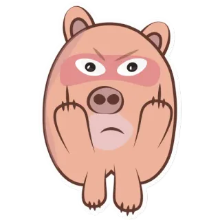 🖕 urso, dedo do meio, rude, desenho animado, ofensivo, raiva, gesto telegram sticker