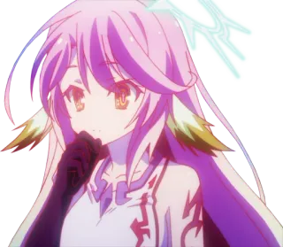 🤔 Shiro No Game No Life Anime, Shiro, No Game No Life, pelo rosa, Kawaii, Manga whatsapp sticker