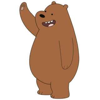 🙋‍♀ Grizz We Bare Bears cartone animato, orso, personaggio, onda telegram sticker