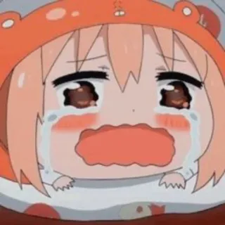 🥤 Umaru Himouto! Umaru-chan animé, pleurer, triste, Umaru, Himouto! Umaru-chan, kawaii telegram sticker