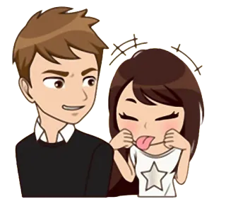 😜 Dibujos animados, Pareja, Relación, Divertido, Lindo whatsapp sticker