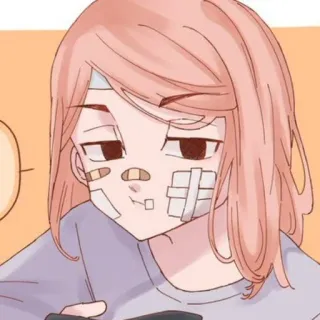 〰 絆創膏, アニメ風, 怪我, キャラクター, 漫画, 格闘 telegram sticker