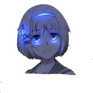 😒 Аниме, Девушка, Светящиеся глаза, Мультфильм, Персонаж telegram sticker