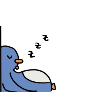 😴 oiseau, bleu, mignon, animal, dessin animé telegram sticker