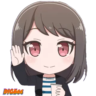 🫡 DIGEU 动漫, 卡通, 女孩, 可爱, 波浪, Q版, 萌 whatsapp sticker
