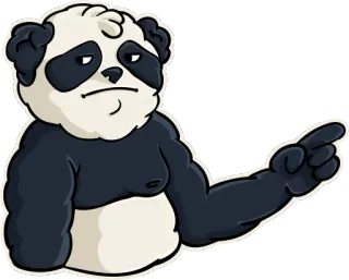 😒 panda, pointing, cartoon, animal telegram sticker
