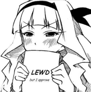 😳 LEWD
but I approve anime, lewd, approval, manga, girl telegram sticker