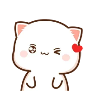 ❤️ kucing, kawaii, imut, kartun, hewan, stiker telegram sticker