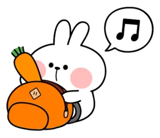 🌼 coelho, cenoura, mochila, fofo, desenho animado, animal telegram sticker