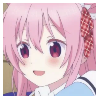 🍰 Anime, Różowe włosy, Słodkie, Kreskówka, Dziewczyna, Manga, Postać whatsapp sticker