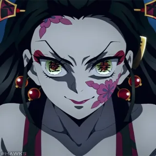 🏮 Daki Demon Slayer Anime, Demônio, Daki, Demon Slayer, Personagem, Vilão whatsapp sticker