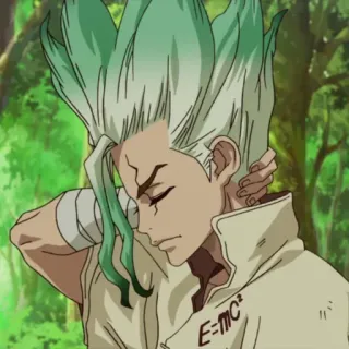 🔬 Ishigami Senku Dr. Stone Аниме, Наука, Ученый, Сенку, Доктор Стоун whatsapp sticker