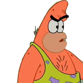 😟 Patrick Star Spongebob Squarepants patrick star, spongebob, wütend, cartoon, nickelodeon whatsapp sticker