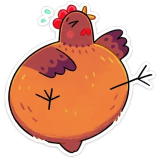 😂 chicken, cartoon, animal, illustration, funny, cute telegram sticker