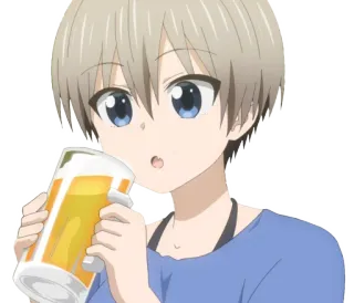 🍺 Uzaki Hana Uzaki-chan Wants to Hang Out! Аниме, Узаки Хана, Пиво, Милая, Девушка, Пьёт telegram sticker
