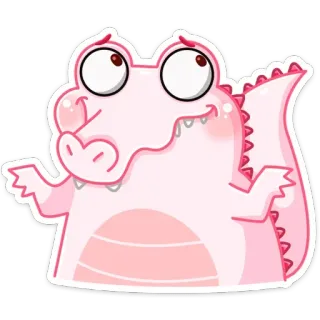 🤷‍♂️ crocodilo, jacaré, fofo, adesivo, rosa, desenho animado, animal telegram sticker