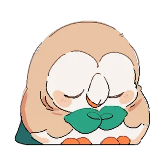 😌 Rowlet pokemon, mignon, hibou, rowlet, anime telegram sticker