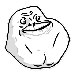 💀 meme, forever alone, internet meme, lonely, sad, humor telegram sticker