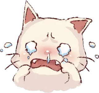 😭 cat, crying, sad, tears, kawaii, sticker, emotional telegram sticker