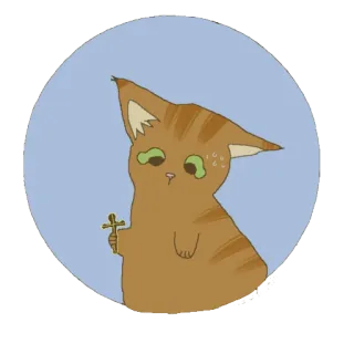 😞 Katze, Kreuz, religiös, Tier, süß telegram sticker