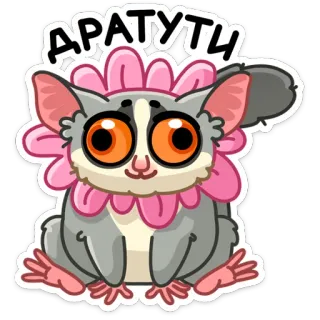 👋 АРАТУТИ társio, fofo, animal, adesivo, flor, desenho animado, engraçado telegram sticker