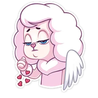 ☹️ ангел, милый, сердечки, любовь, розовый, мультик whatsapp sticker